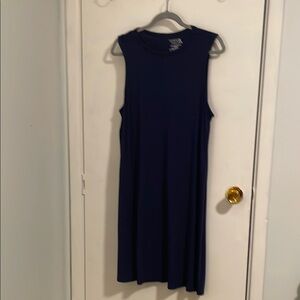 Sleeveless Navy Blue Dress